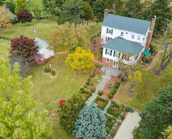 Historic farm in Afton, Nelson County with classic farm structures